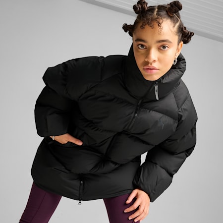 Oversized Puffer Women's Jacket, PUMA Black, small-NZL