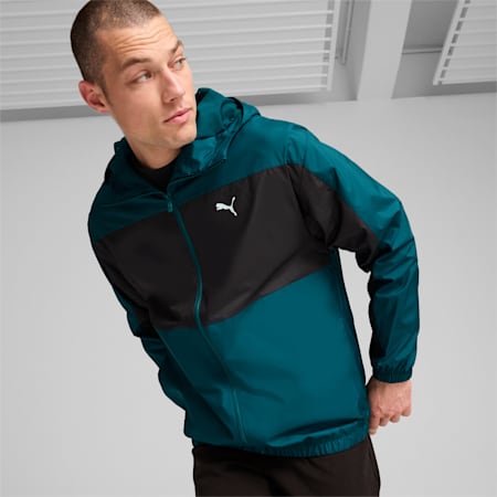 Mesh Lined Windbreaker Men, Cold Green, small