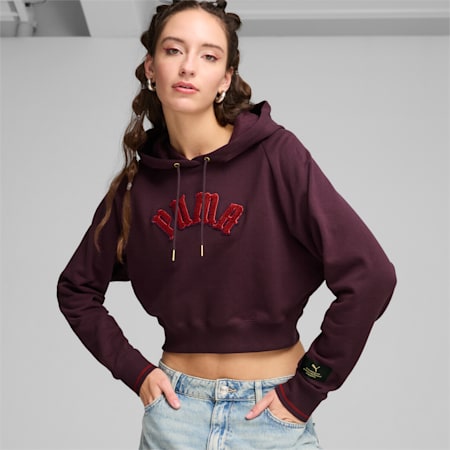 CLASSICS Relaxed Hoodie Women, Midnight Plum, small-SEA
