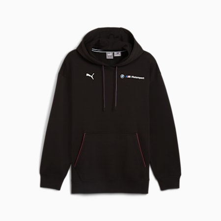 BMW M Motorsport ESS+ Men's Fleece Hoodie, PUMA Black, small-AUS