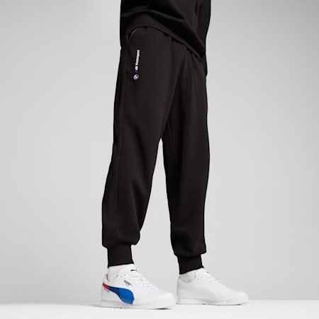 BMW M Motorsport ESS+ Men's Fleece Pants, PUMA Black, small-AUS