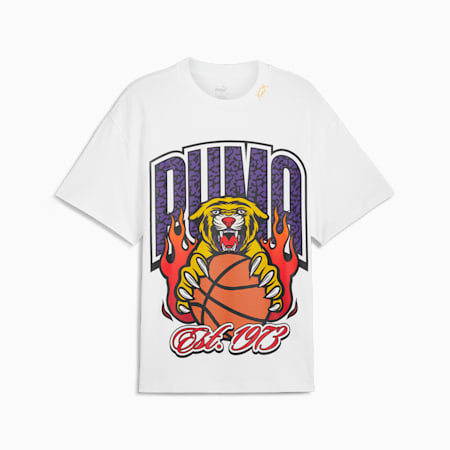 Crowd Craze Men's Basketball Tee, PUMA White, small-AUS