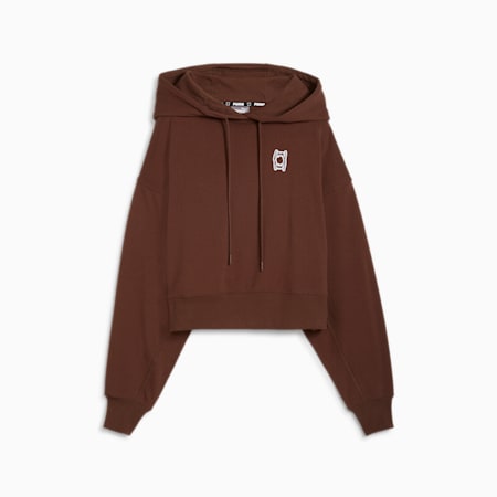 Pivot Basketball Women's Hoodie, Espresso Brown, small-AUS