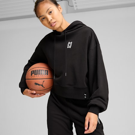 Pivot Basketball Women's Hoodie, PUMA Black, small-AUS