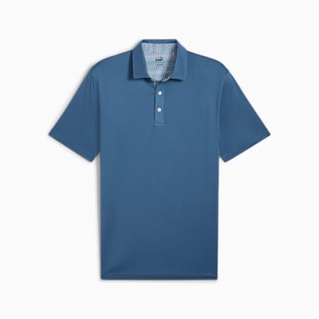 Fair Isle Men's Trim Golf Polo, Blue Horizon, small-AUS