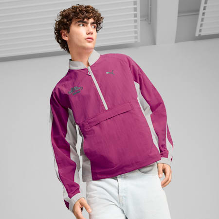 PUMA x MÁS TIEMPO Men's Track Top, Magenta Gleam, small-AUS