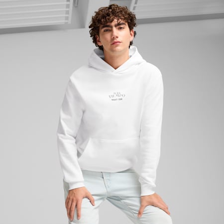 PUMA x MÁS TIEMPO Men's Hoodie, PUMA White, small-AUS