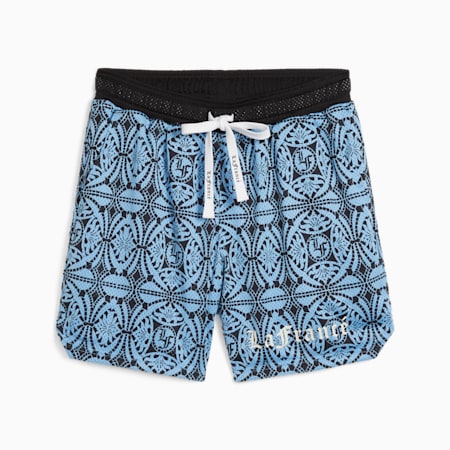 PUMA HOOPS x LAFRANCÉ Mosaic Men's Shorts, Team Light Blue-AOP, small-AUS