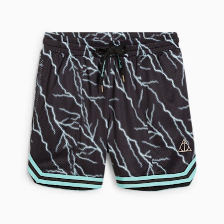 PUMA HOOPS x HARRY POTTER™ Basketballshorts Damen, PUMA Black-AOP, small