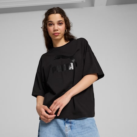 Polo CLASSICS Oversized Logo para mujer, PUMA Black, small-PER