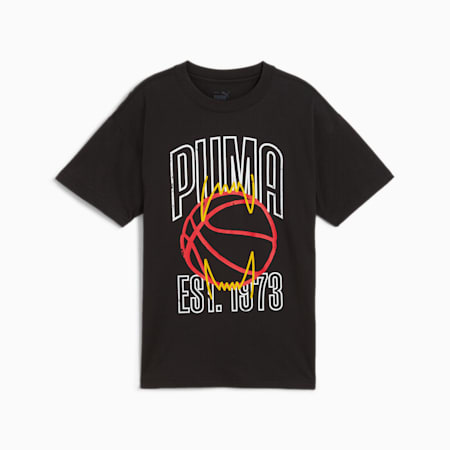 Basketball Winning Shot Tee - Boys 8-16 years, PUMA Black, small-AUS