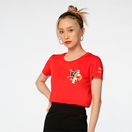 PUMA CNY Shortsleeve Women's Tee, For All Time Red, small-IDN