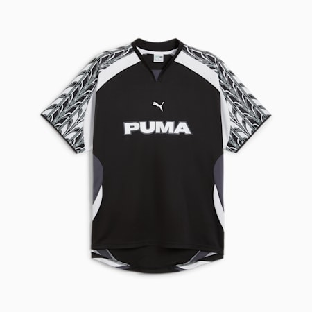 Relaxed Unisex Football Jersey, PUMA Black-Galactic Gray, small-AUS