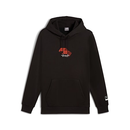 PUMA x HYROX Graphic Hoodie Men, PUMA Black, small-AUS