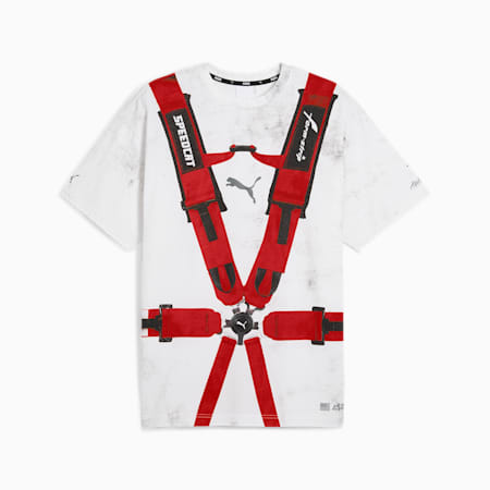 푸마 x 에이셉 라키 디스트레스 티<br />PUMA X A$AP ROCKY Distress T, PUMA White-Rosso Corsa, small-KOR