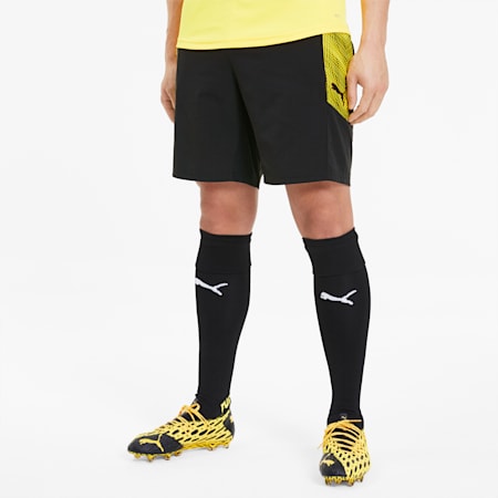 ftblNXT Pro Knitted Men's Football Shorts, Puma Black-ULTRA YELLOW, small-SEA