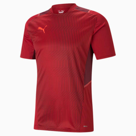 teamCUP Training Men's Football Jersey, Chili Pepper-Cordovan-Red Blast, small-IND