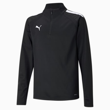 teamLIGA Quarter-Zip Youth Football Top, Puma Black-Puma White, small