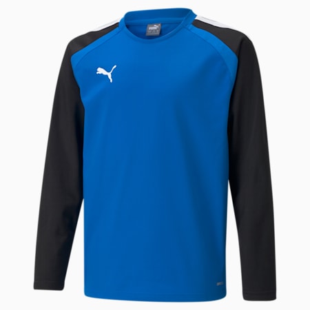 teamLIGA Training Youth Football Sweater, Electric Blue Lemonade-Puma Black, small