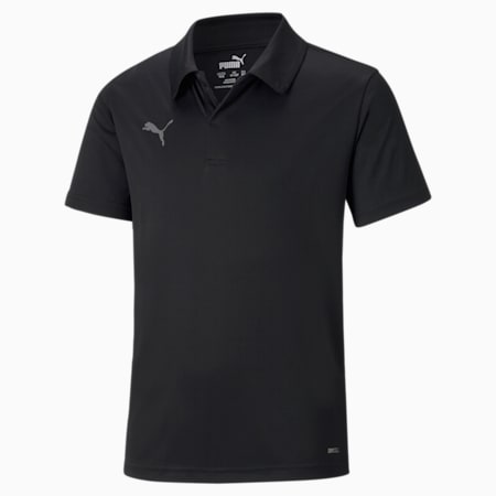 teamLIGA Sideline Football Polo Shirt Youth, Puma Black-Puma White, small-SEA