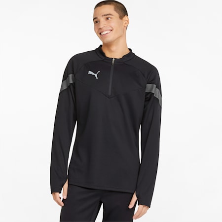 teamFINAL trainingsvoetbalshirt met kwartrits voor heren, Puma Black-Smoked Pearl-Puma Silver, small