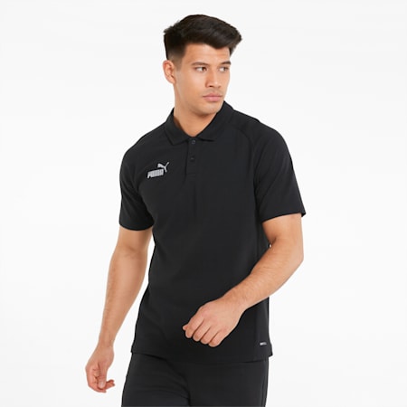 teamFINAL Casuals Men's Football Polo Shirt, Puma Black, small-SEA