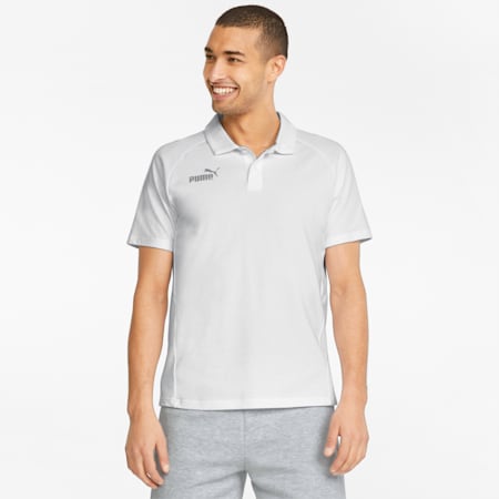 teamFINAL Casuals Men's Football Polo Shirt, Puma White, small-SEA