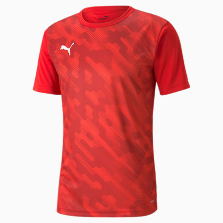 individualRISE Graphic Men's Football T-shirt, Puma Red-Puma Black, small-IND