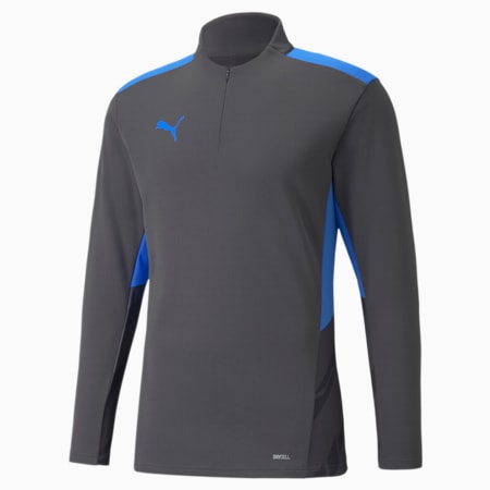 individualCUP Training Quarter-Zip Men's Football Top, Asphalt-Bluemazing, small-SEA