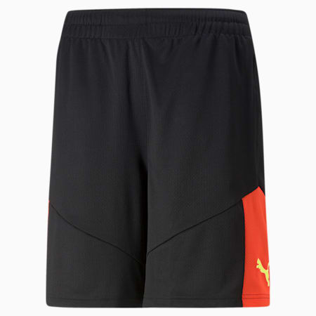 individualFINAL Football Training Shorts Men, Puma Black-Fiery Coral, small-SEA