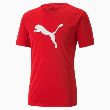 เสื้อยืดผู้ชาย individualRISE Football Logo, Puma Red-Puma Black, small-THA