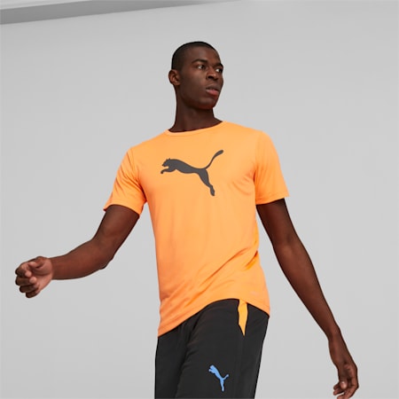 เสื้อยืดผู้ชาย individualRISE Football Logo, Ultra Orange, small-THA