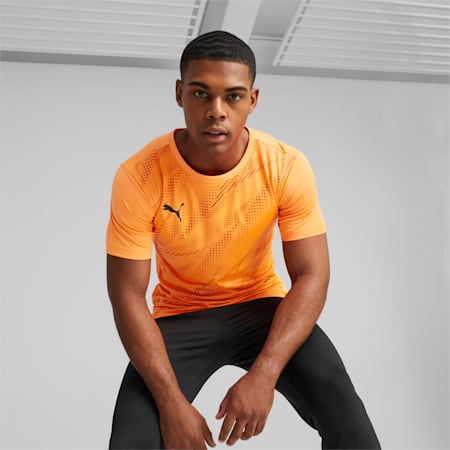 individualRISE Football Graphic Tee Men, Ultra Orange, small-PHL
