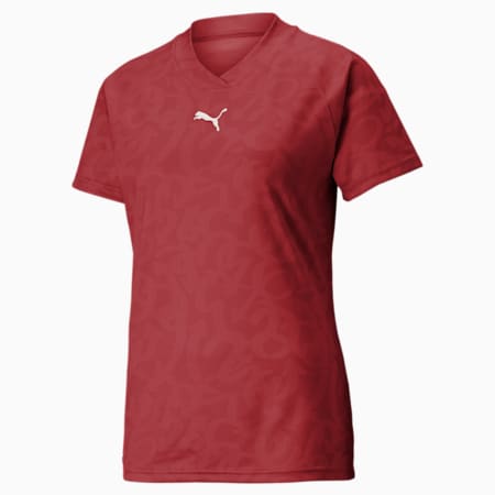 SHE MOVES THE GAME voetbalshirt voor dames, Intense Red, small