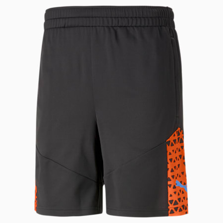 individualCUP Football Training Shorts Men, PUMA Black-Ultra Orange, small