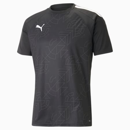 Camiseta gráfica de fútbol teamLIGA para hombre, PUMA Black-Shadow Gray, small