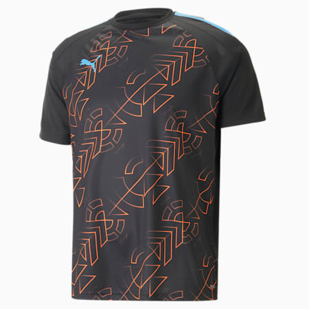 Męska koszulka piłkarska teamLIGA Graphic, PUMA Black-Ultra Orange, small