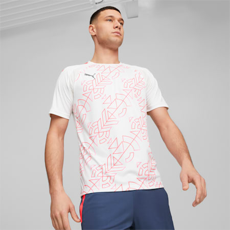 teamLIGA Graphic Football Jersey Men, PUMA White-Fire Orchid, small-SEA