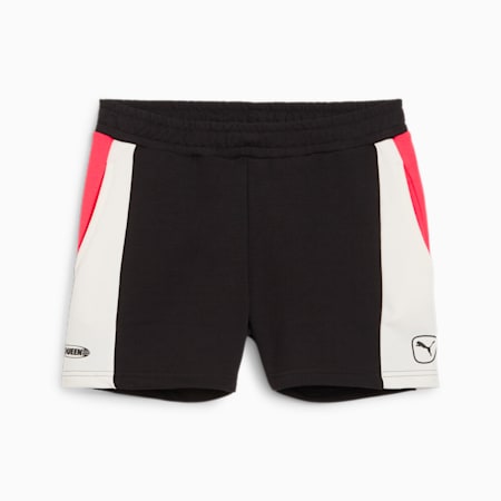 PUMA Queen Women's Football Shorts, Electric Blush-Warm White-PUMA Black, small-AUS