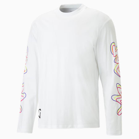 Neymar Jr Creativity Long Sleeve Tee Men, PUMA White-Fluo Yellow, small-DFA