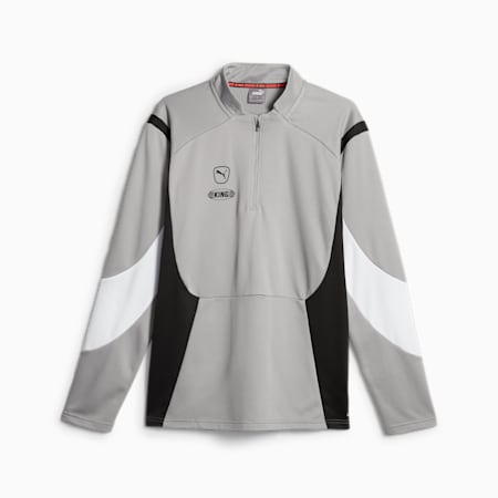 KING Pro Men's Quarter-zip Football Top, Concrete Gray-PUMA White, small-AUS