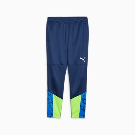 Pantaloni da training calcio individualCUP da uomo, Persian Blue-Pro Green, small