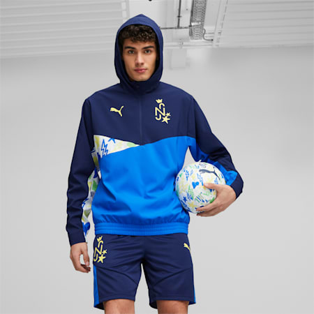 Neymar Jr Men's Football Jacket, Persian Blue-Racing Blue, small