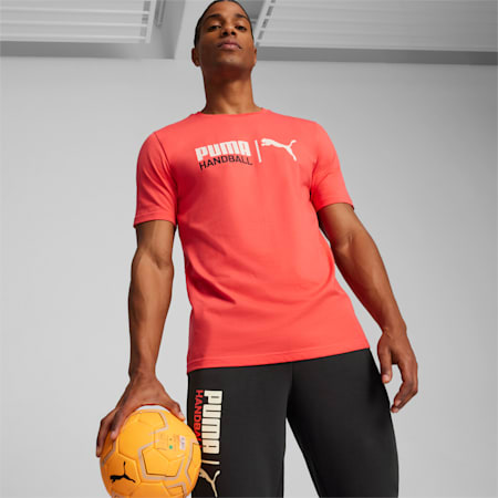 Camiseta para hombre Handball, Active Red-Sugared Almond, small