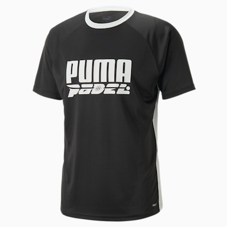 teamLIGA T-shirt met padellogo voor heren, PUMA Black, small