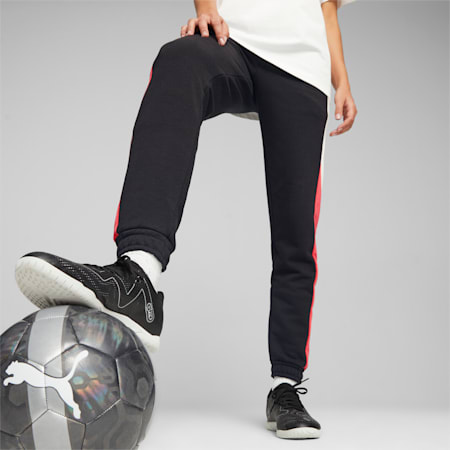 PUMA Queen Women's Football Sweatpants, Electric Blush-Warm White-PUMA Black, small-AUS