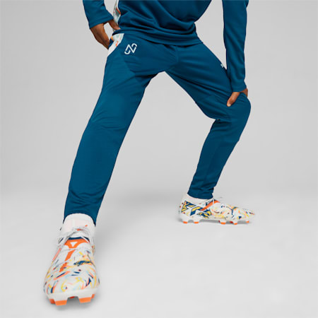 Młodzieżowe, piłkarskie spodnie treningowe PUMA x NEYMAR JR Creativity, Ocean Tropic-Hot Heat, small