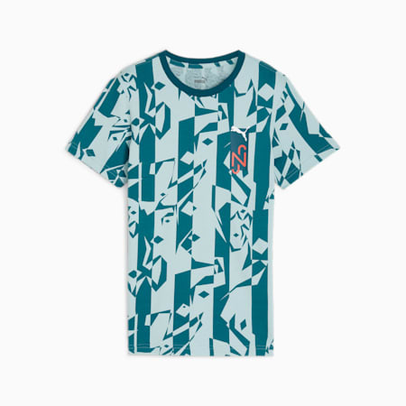 PUMA x NEYMAR JR Creativity T-shirt voor jongeren, Ocean Tropic-Turquoise Surf, small