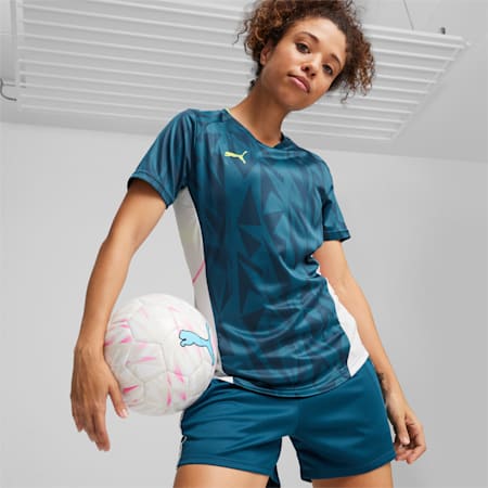 Damska koszulka piłkarska individualBLAZE, Ocean Tropic-Silver Mist, small