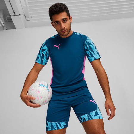 Maglia gara da calcio individualFINAL da uomo, Ocean Tropic-Bright Aqua, small